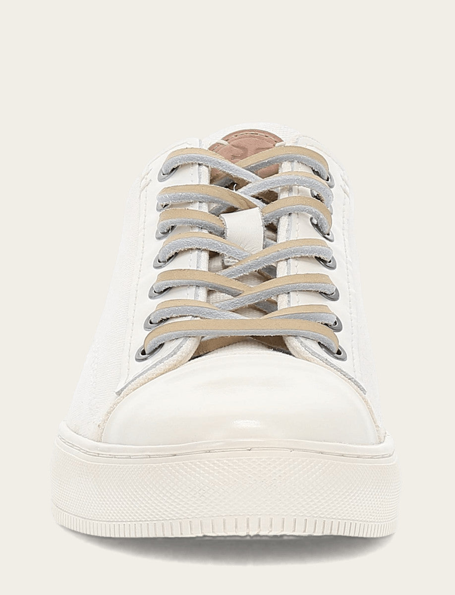 Men's White Astor Cap Toe Low Lace Sneakers