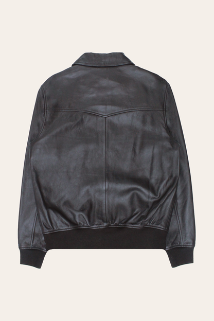Men’s Dark Brown Dusty Trucker Leather Jacket