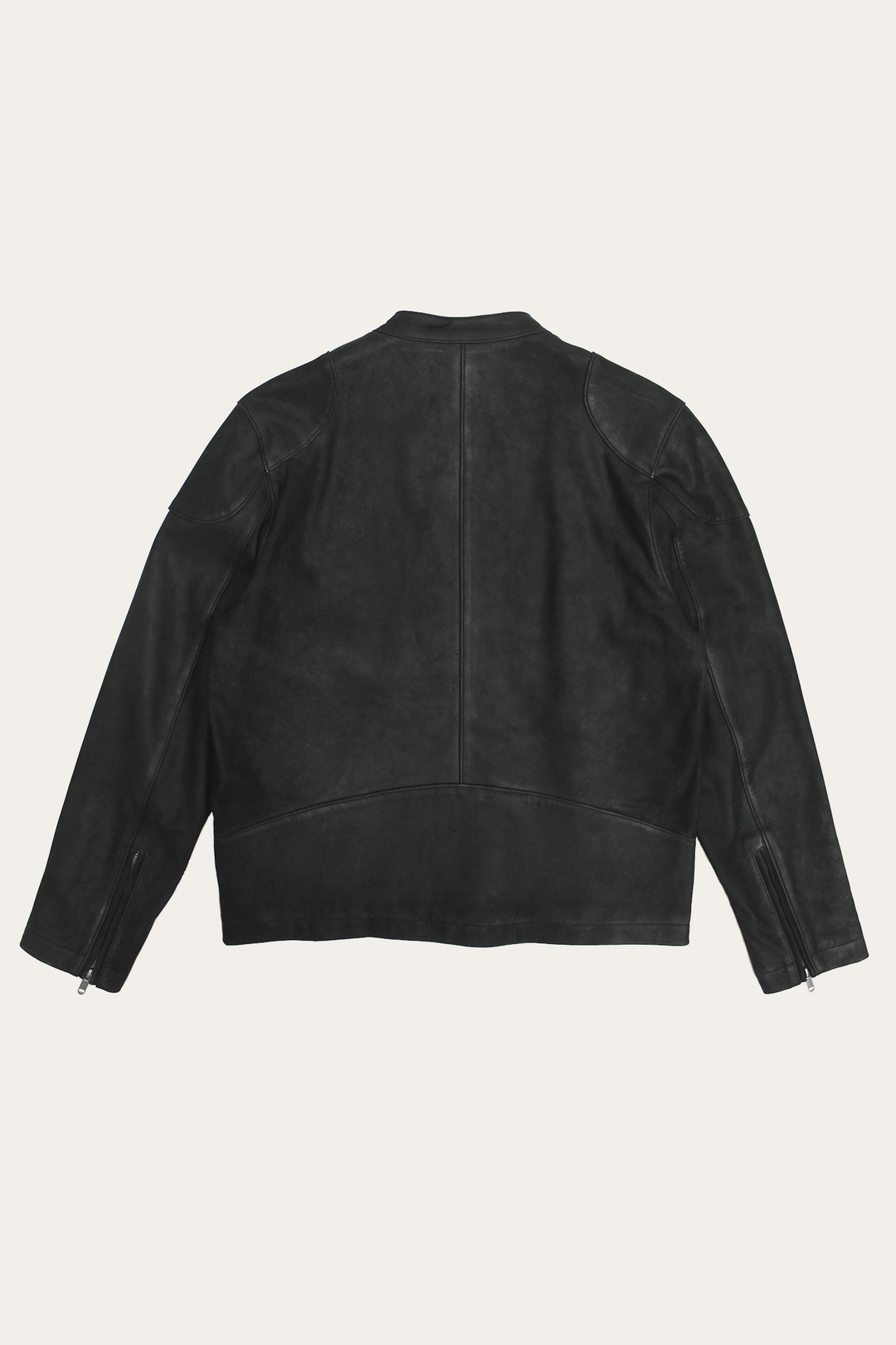 Men’s Black Gannon Lamb Leather Racer Jacket